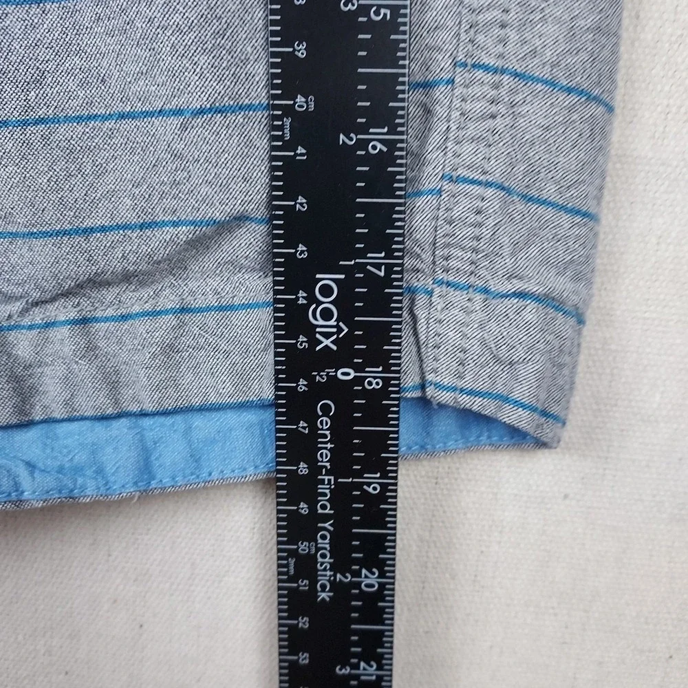 Quiksilver Mens Shorts 33 Gray Blue Striped Tailored Waist Flat FrontClassic...